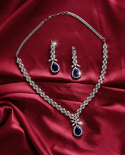 Sapphire Accented Diamond Necklace Set