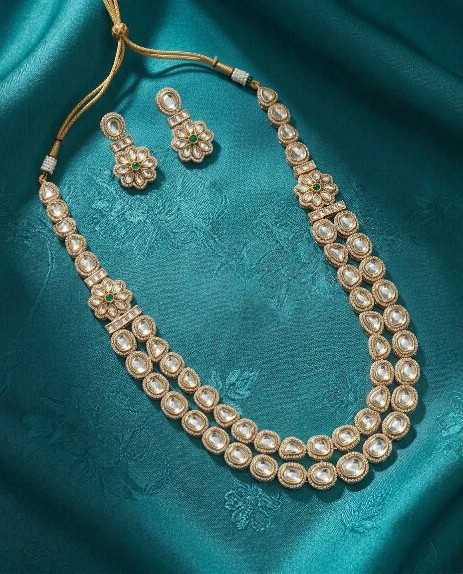 Golden Glamour Kundan Necklace Set