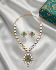 Moissanite Emerald Victorian Necklace Set