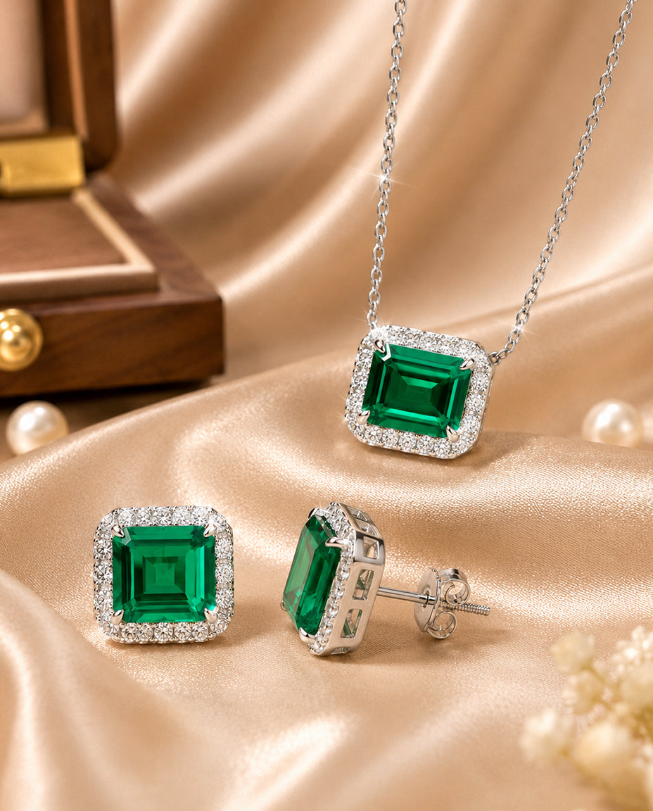 Eternal Spring Emerald Necklace Set