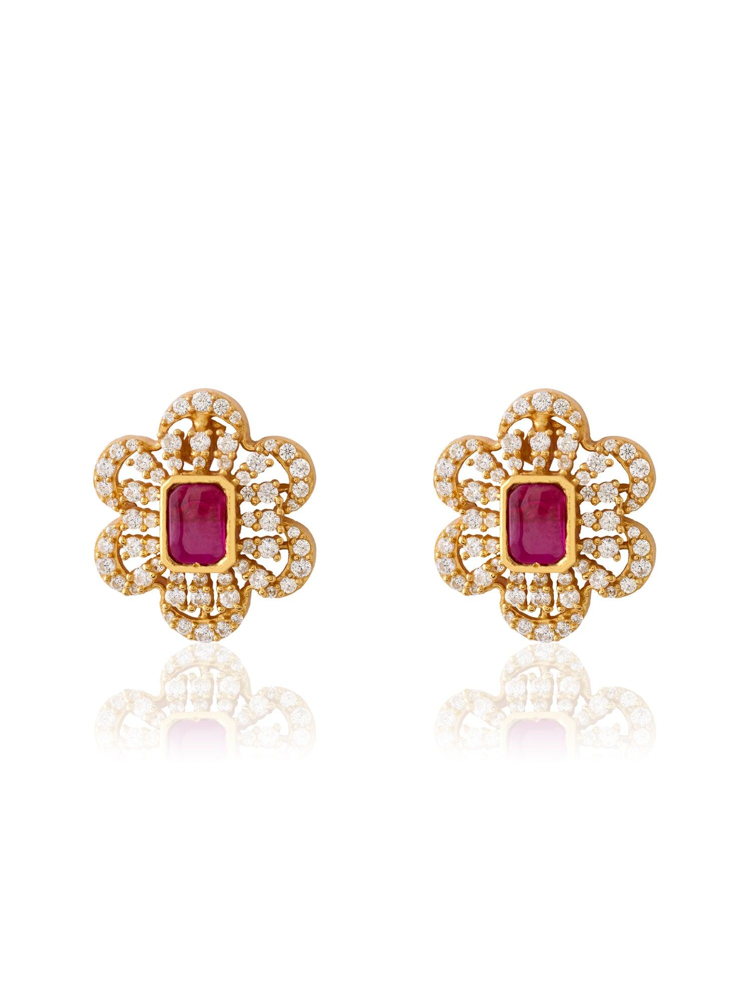 Crimson Luxe Ruby Necklace Set - Dyulokha