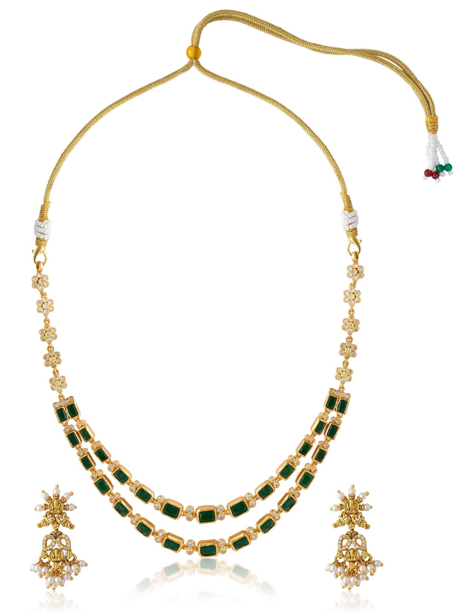Rich Elegance Emerald Necklace Set - Dyulokha