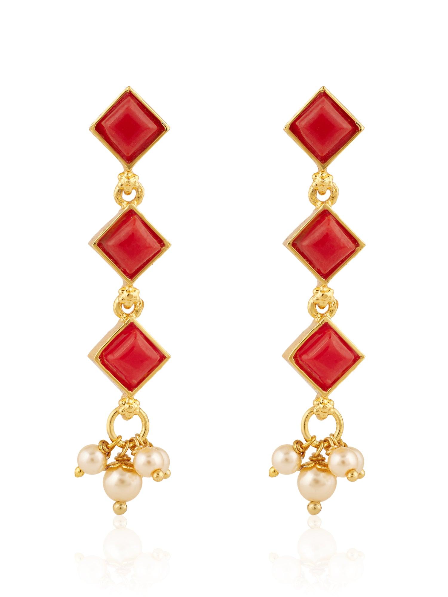 Sunset Harmony Coral Necklace Set - Dyulokha