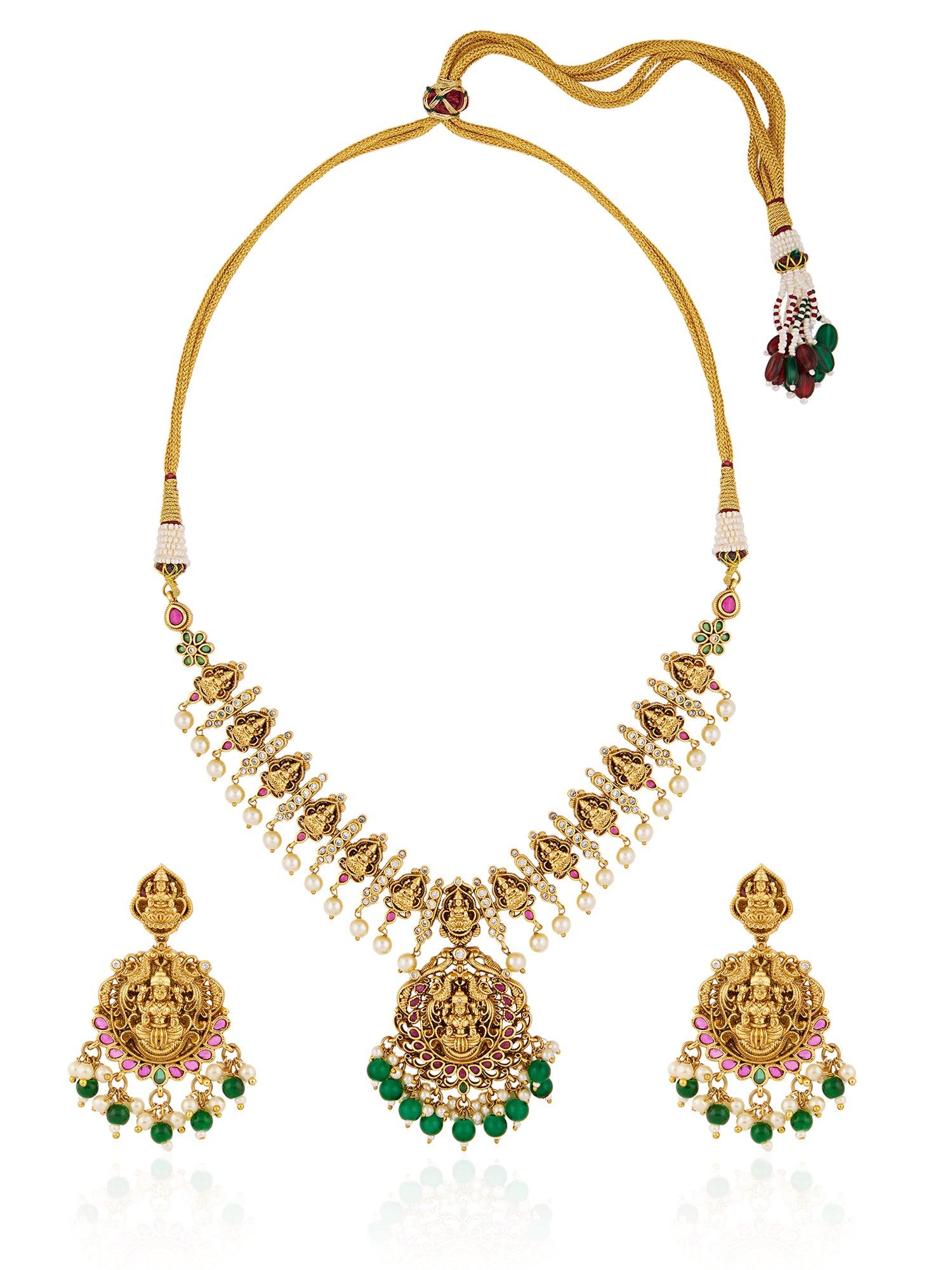 Radiant Heritage Temple Necklace Set - Dyulokha