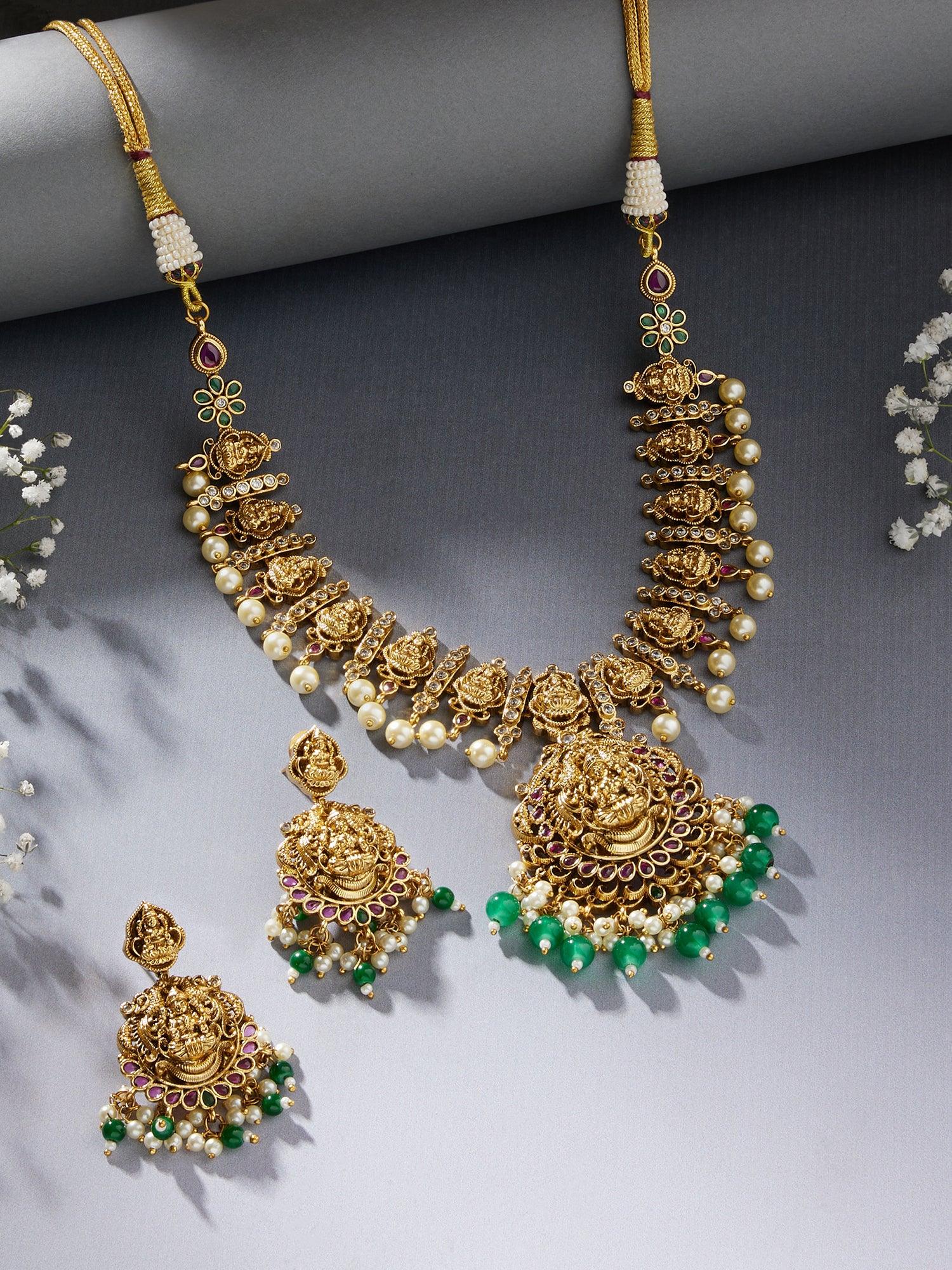 Radiant Heritage Temple Necklace Set - Dyulokha