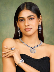 Sapphires and Sparkle Duo Necklace Set - Dyulokha