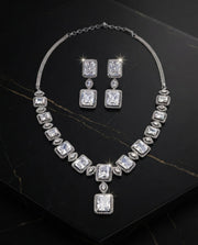 Rectangular Brilliance Necklace Set