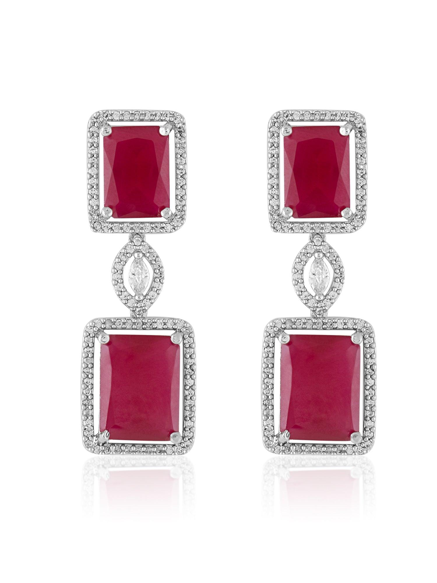 Ruby Red Luxury Necklace Set - Dyulokha