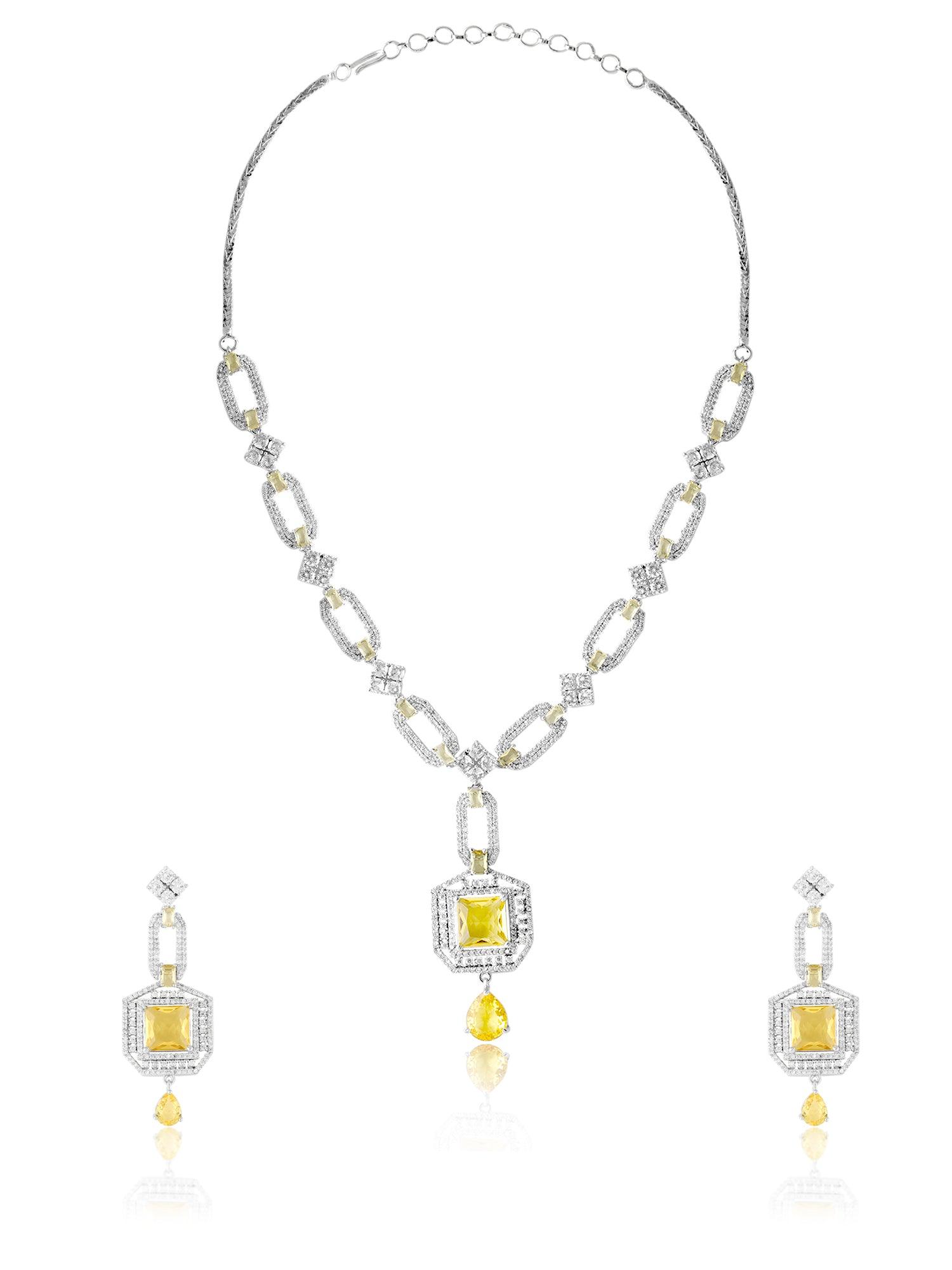 Sunrise Symphony Diamond Necklace Set - Dyulokha
