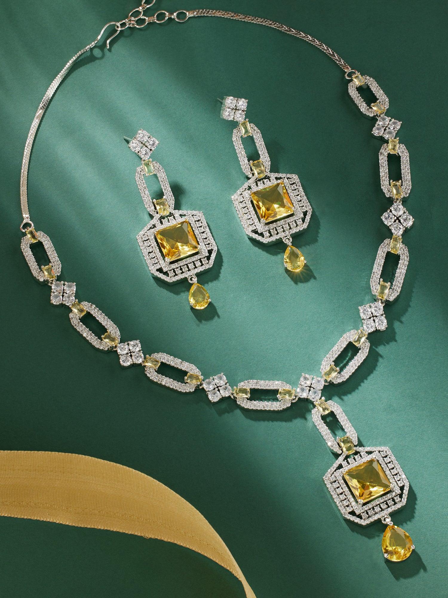 Sunrise Symphony Diamond Necklace Set - Dyulokha
