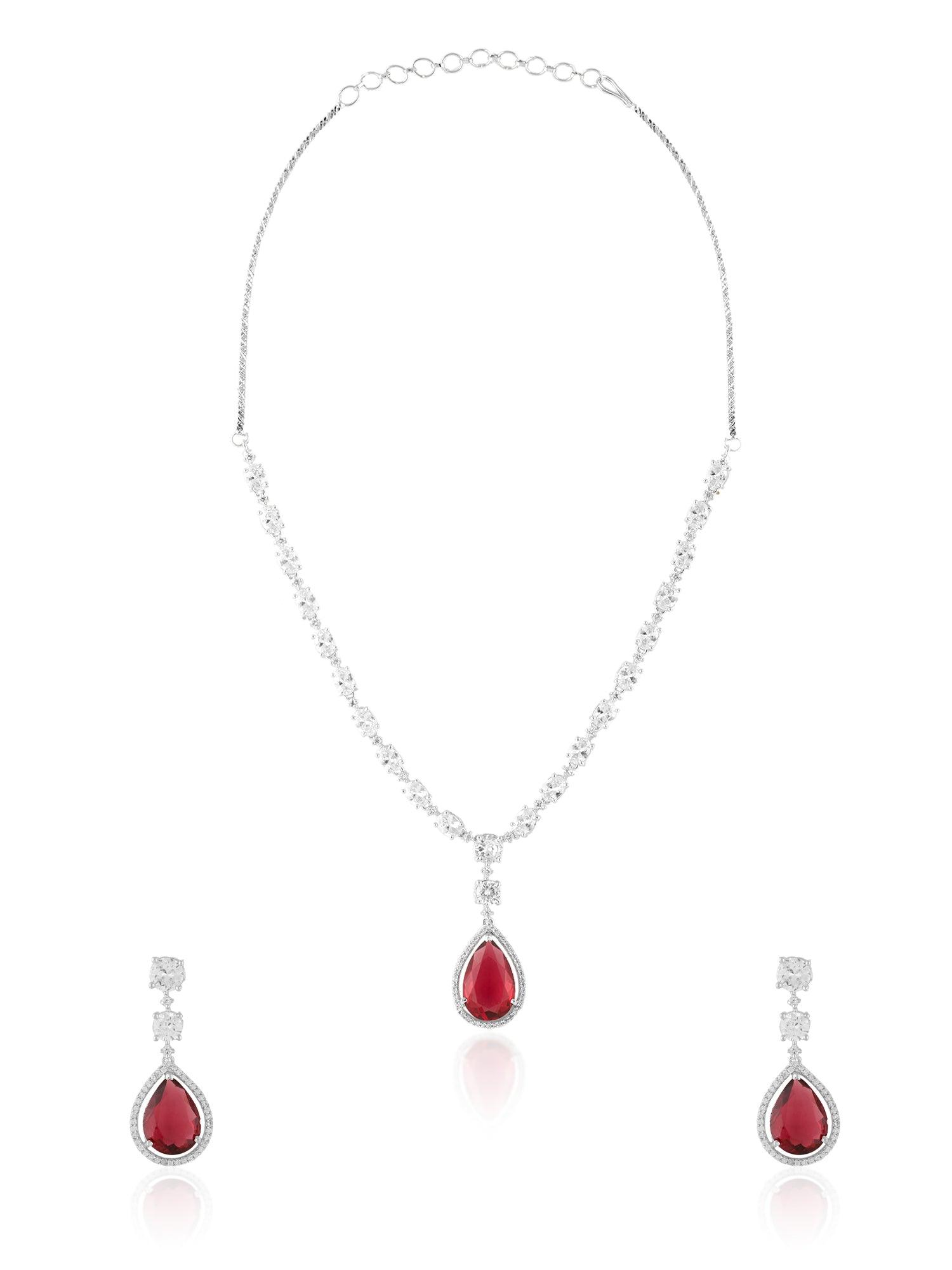Crimson Elegance Ruby CZ Set - Dyulokha
