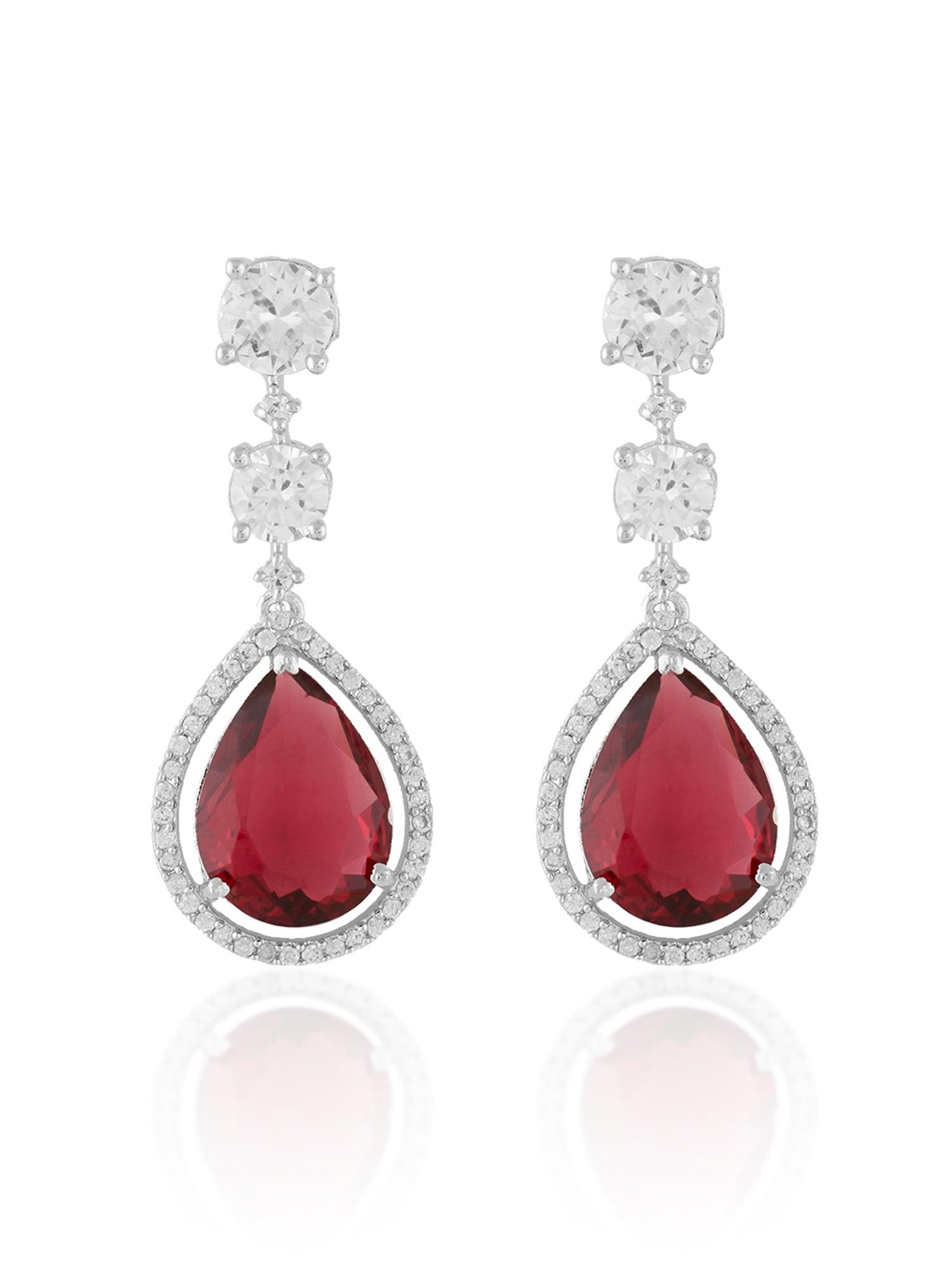 Crimson Elegance Ruby CZ Set - Dyulokha