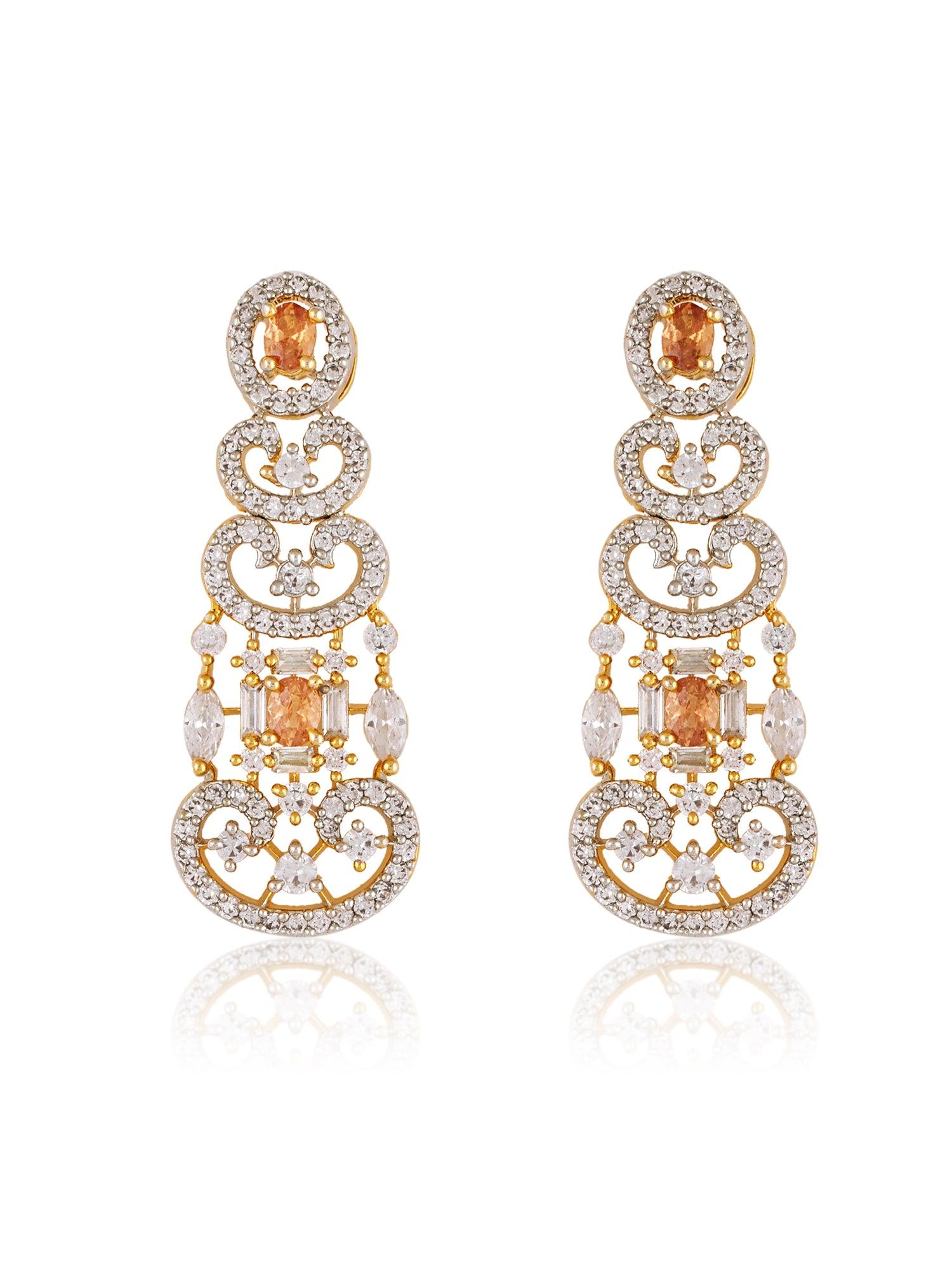 Golden Halo Topaz Necklace Set - Dyulokha