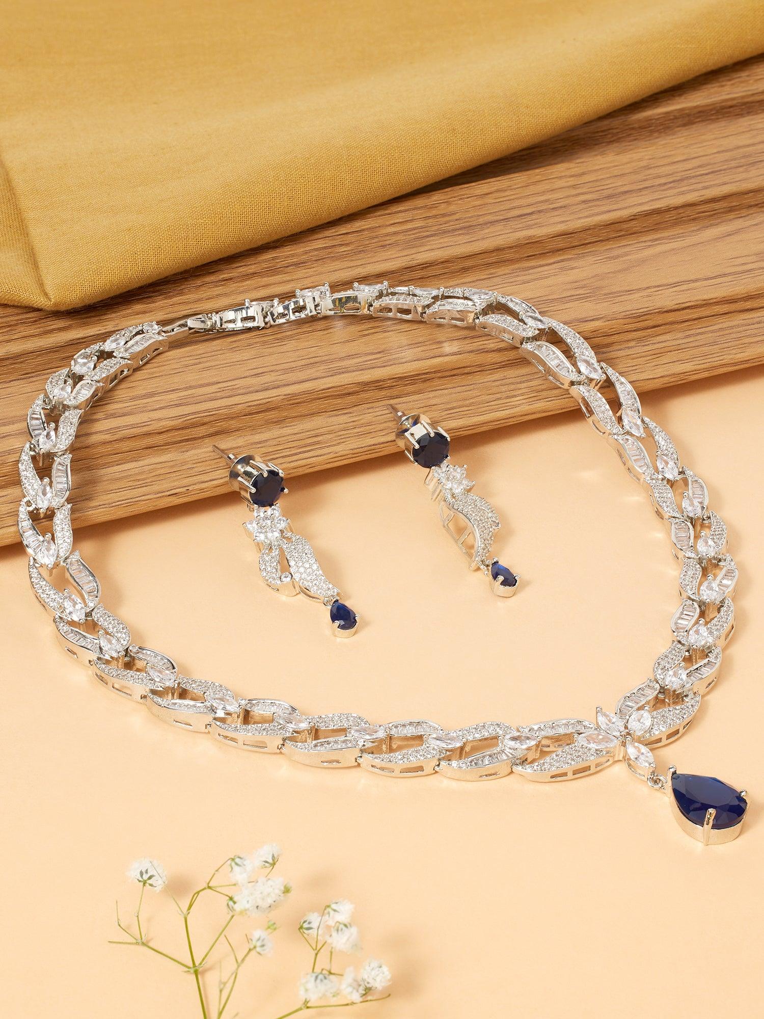 Regal Royal Blue Sapphire Nacklace Set - Dyulokha