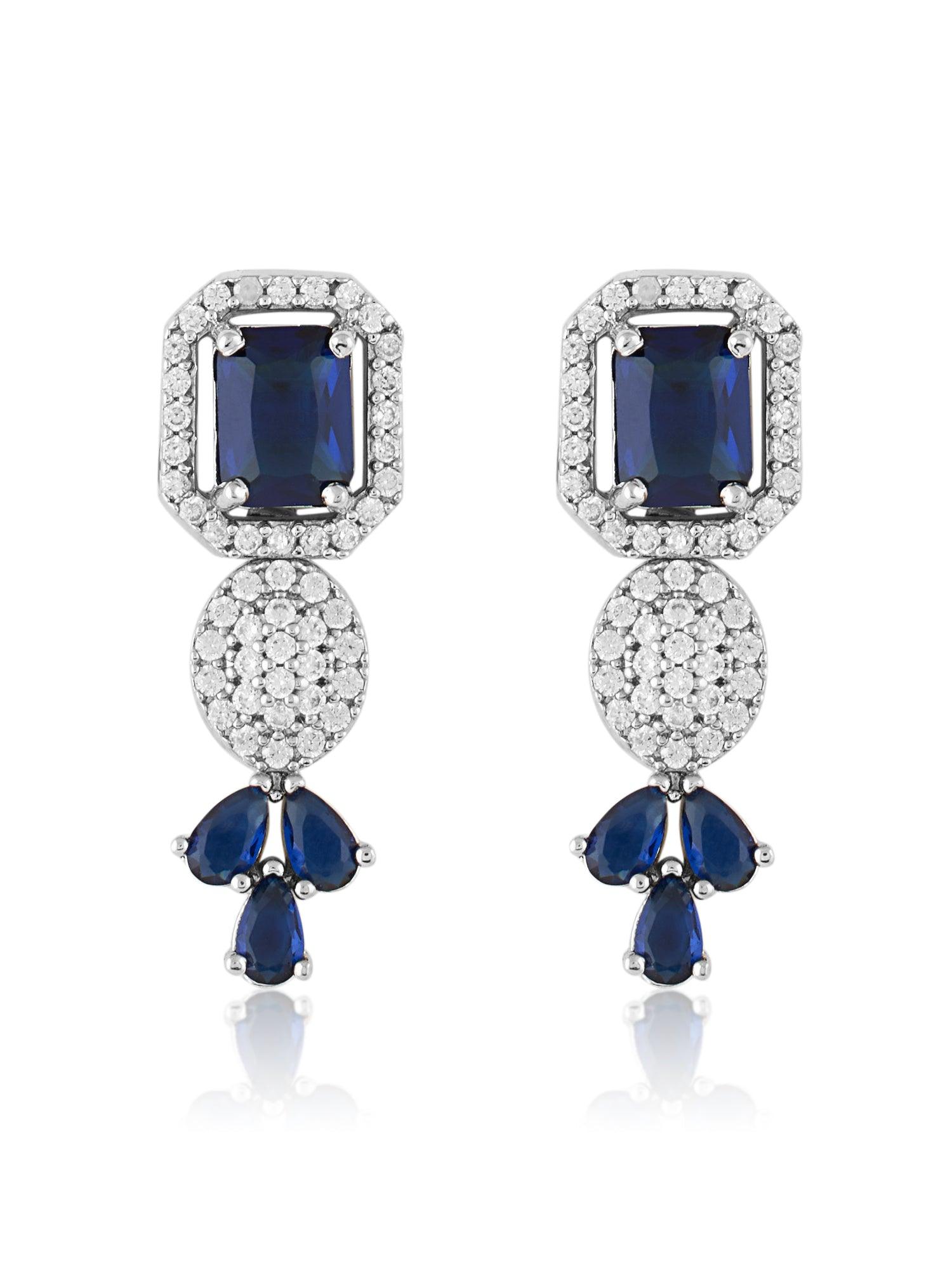 Sapphire and czs necklace set - Dyulokha