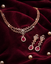 Sparkling Diamond Necklace Set
