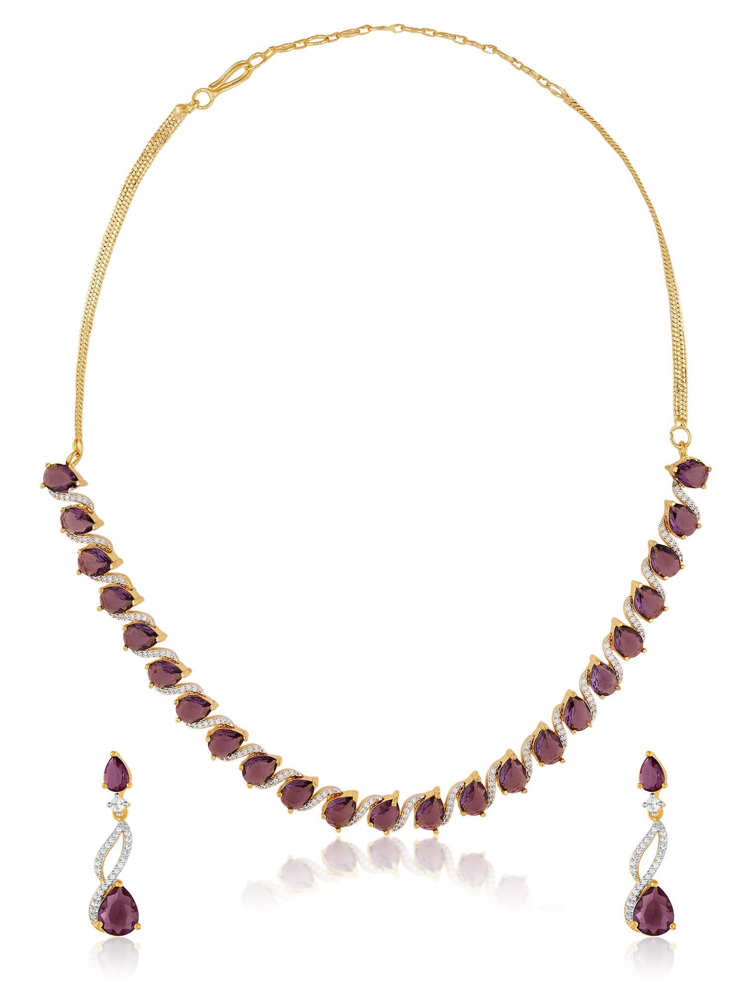 Starry Swirl Sapphire Necklace set - Dyulokha