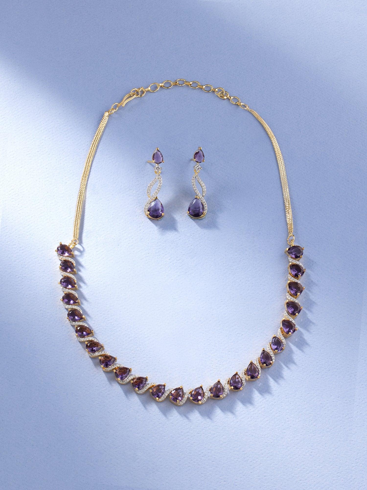 Starry Swirl Sapphire Necklace set - Dyulokha