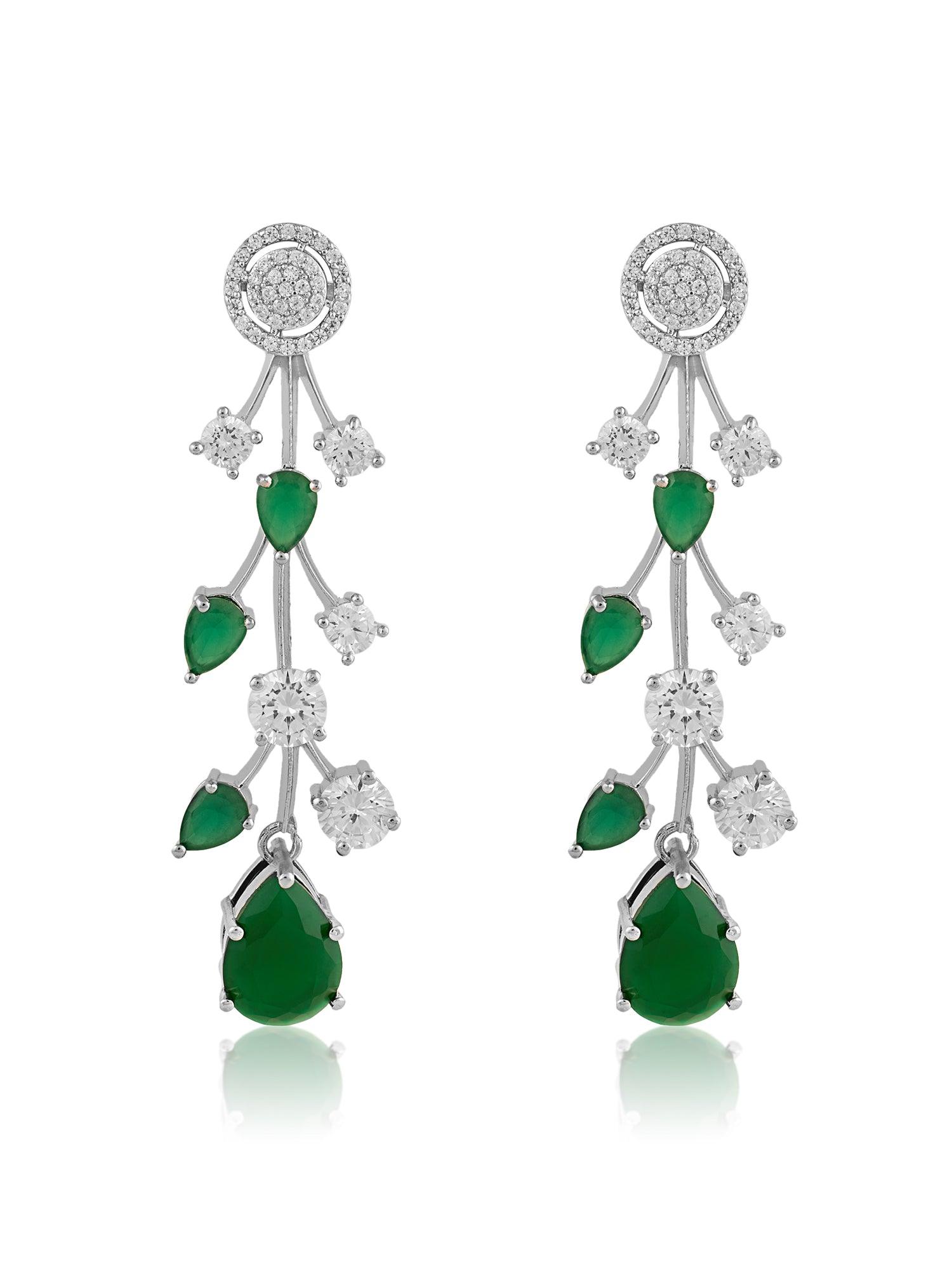 Ablaze Prestige Emerald Necklace set - Dyulokha