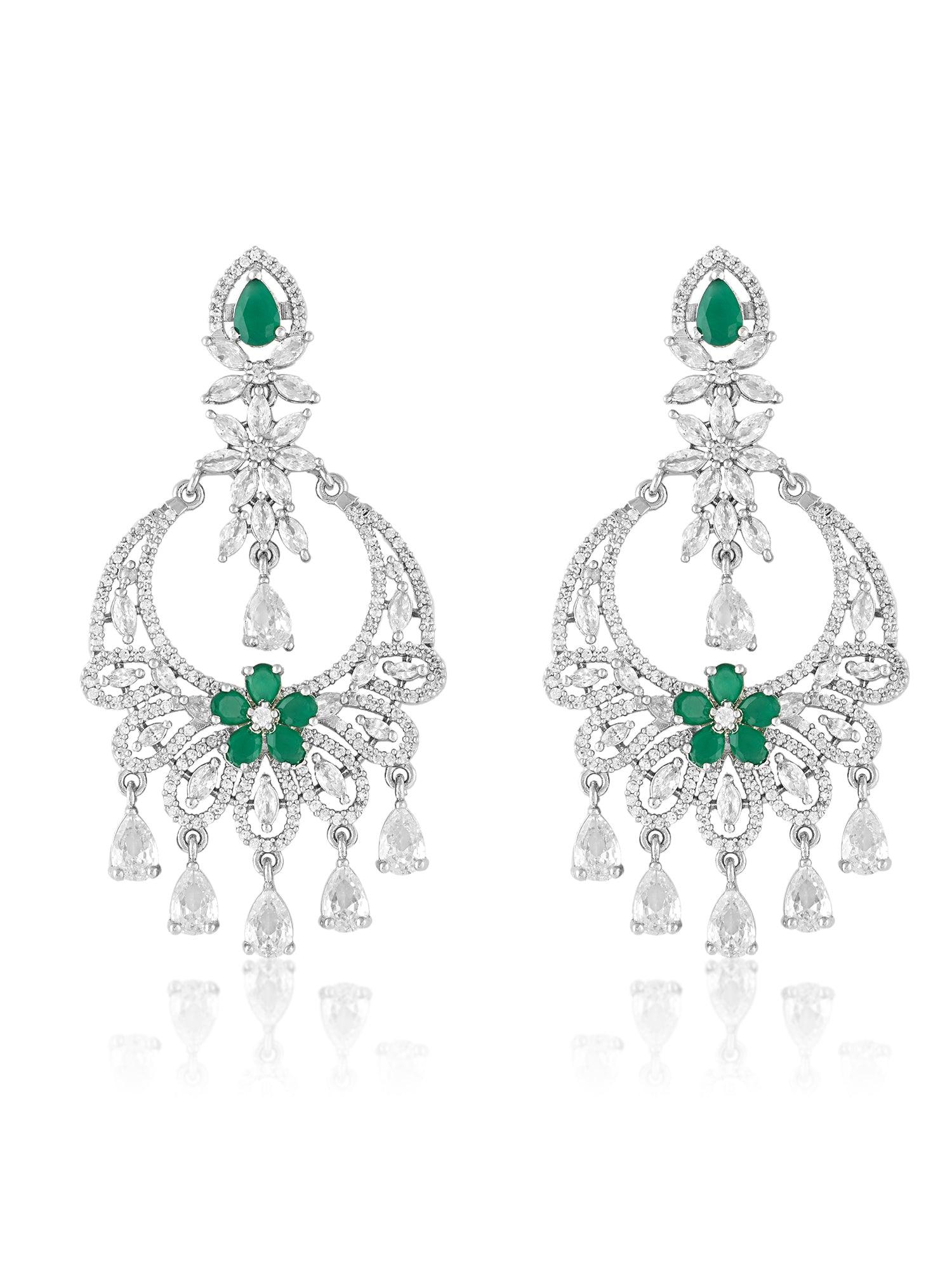 Celestial Glamours Emerald Necklace set - Dyulokha