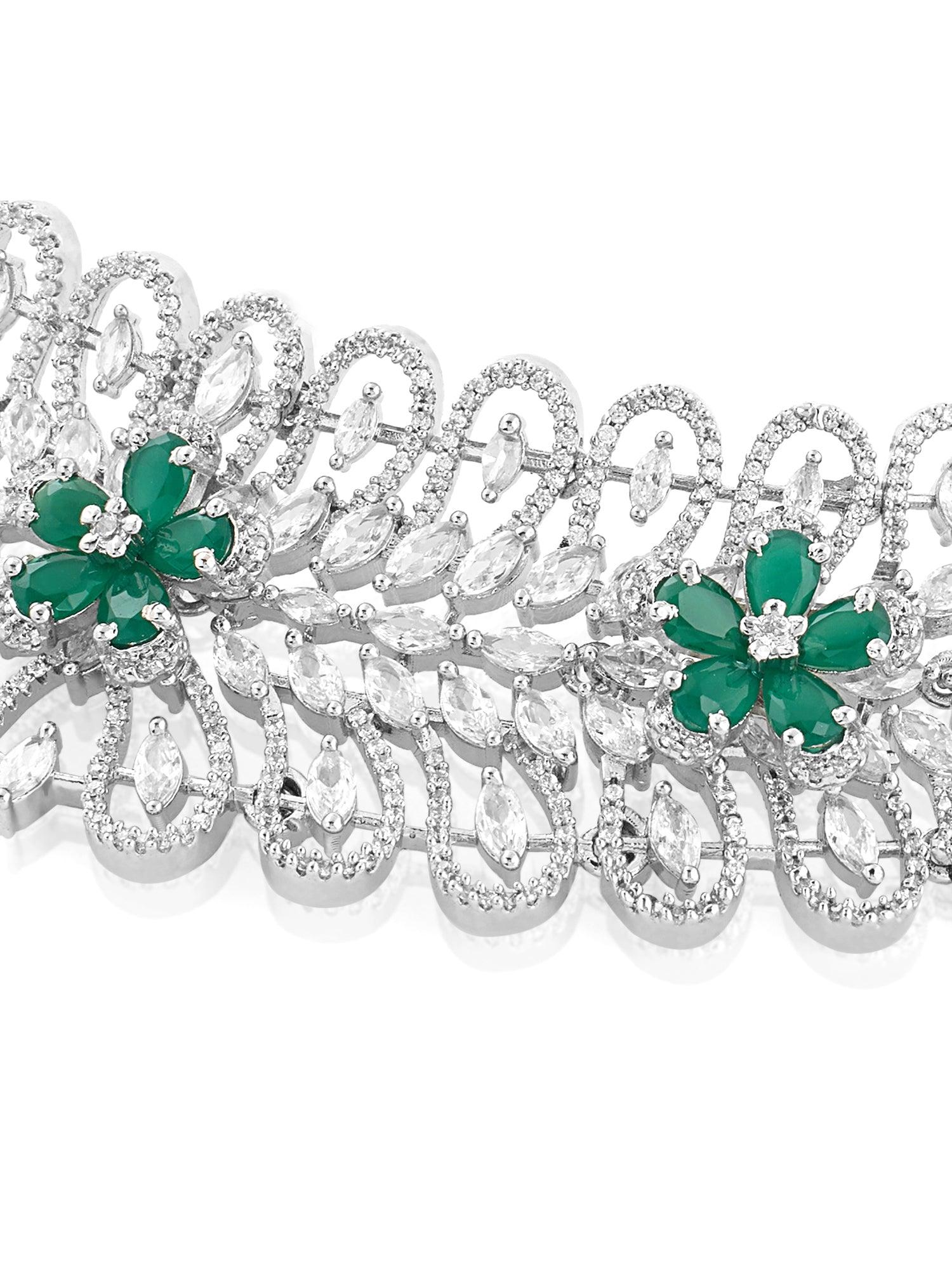 Celestial Glamours Emerald Necklace set - Dyulokha