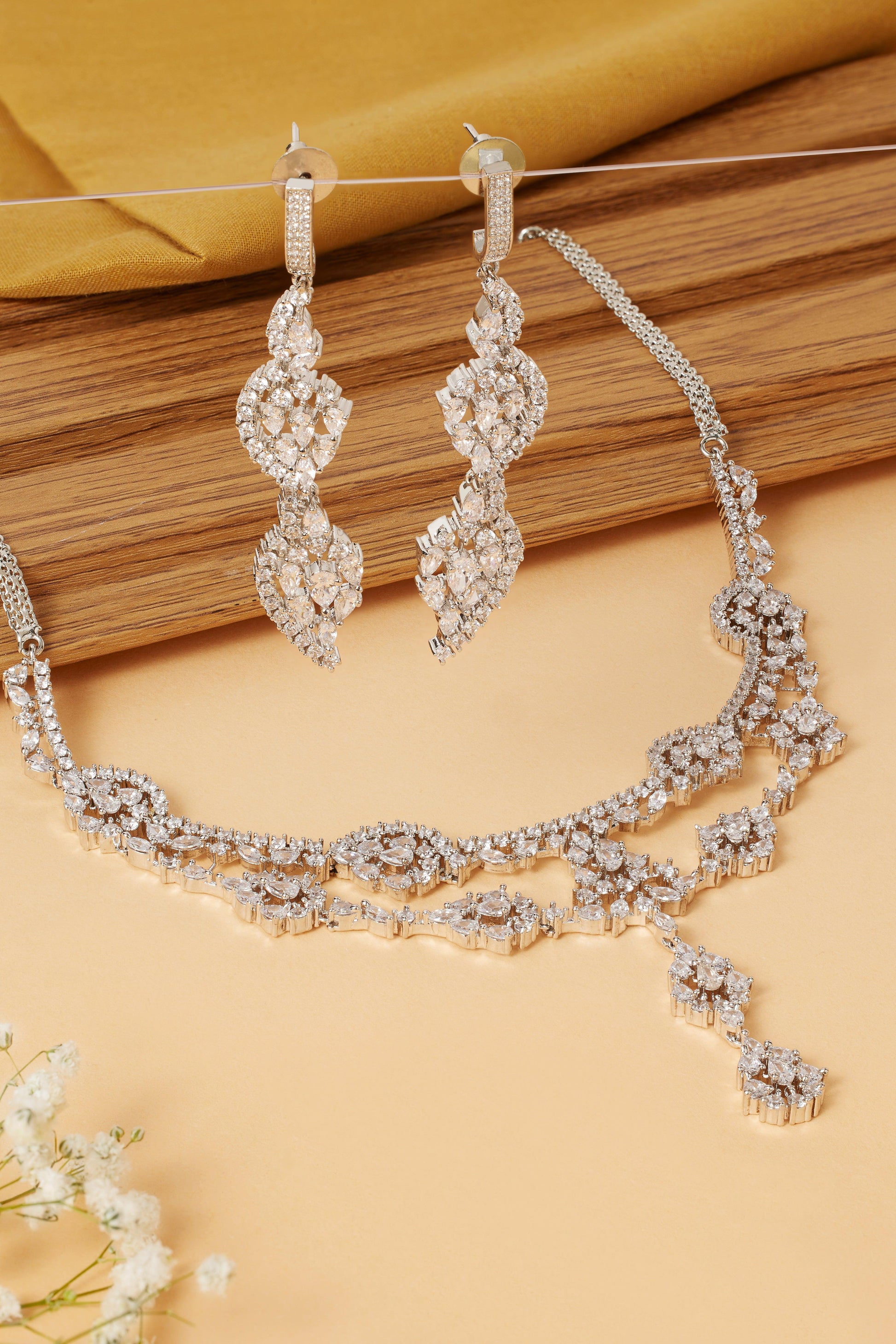 Modish Strands CZ Necklace set - Dyulokha