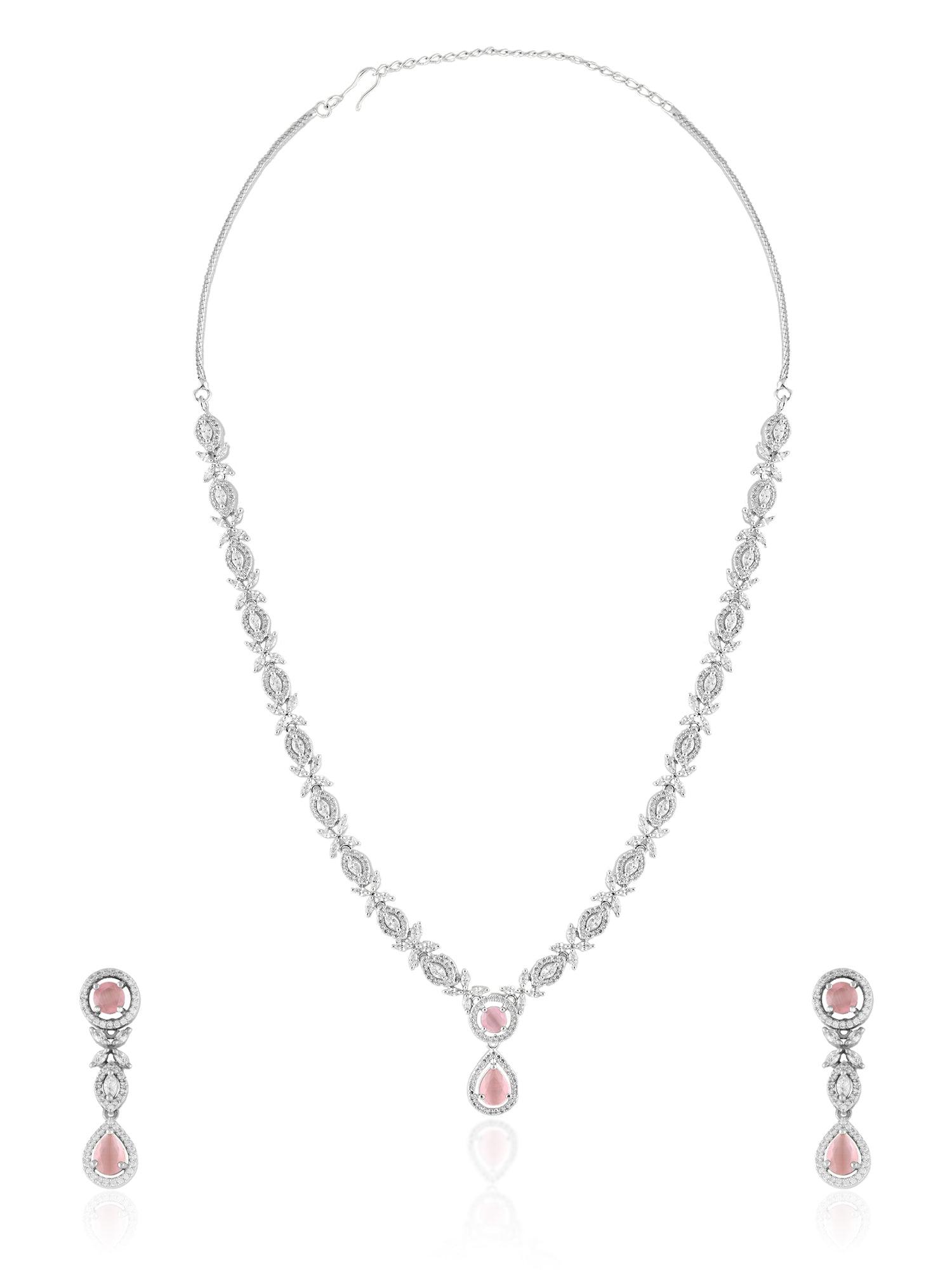 Rose Radiance Tourmaline Necklace set - Dyulokha