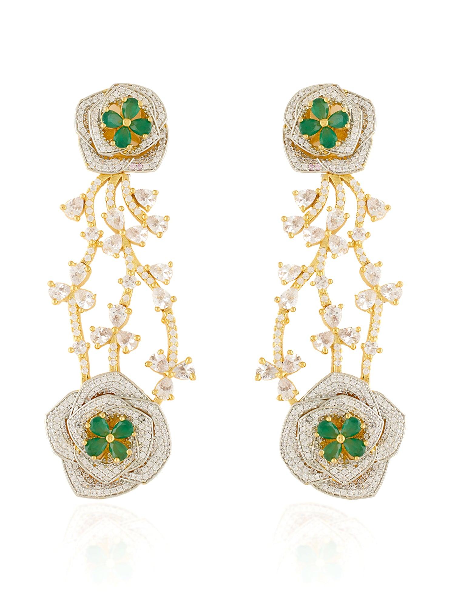 Emerald Bloom Necklace Set - Dyulokha