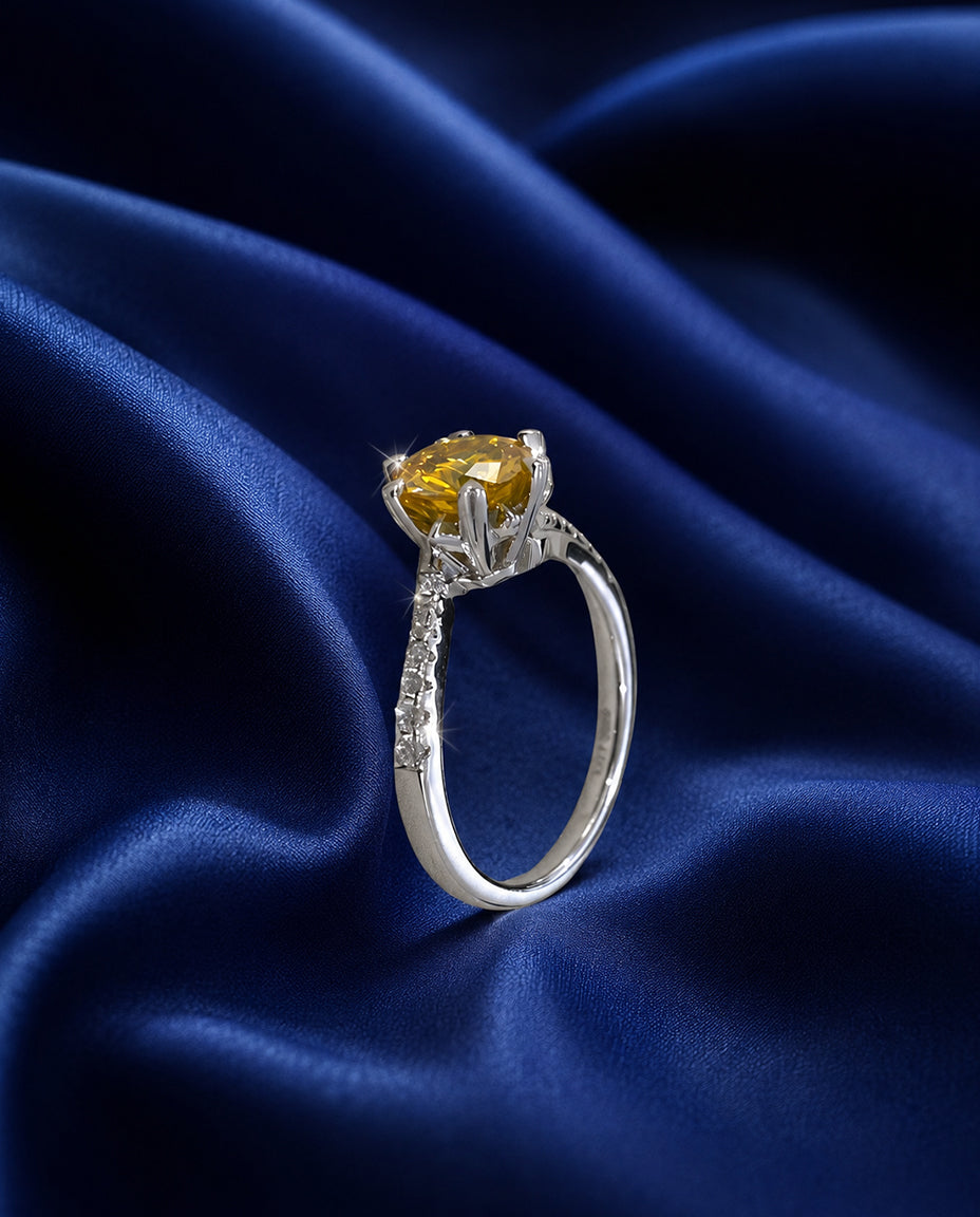 Glamorous Gleam Moissanite Accents Ring