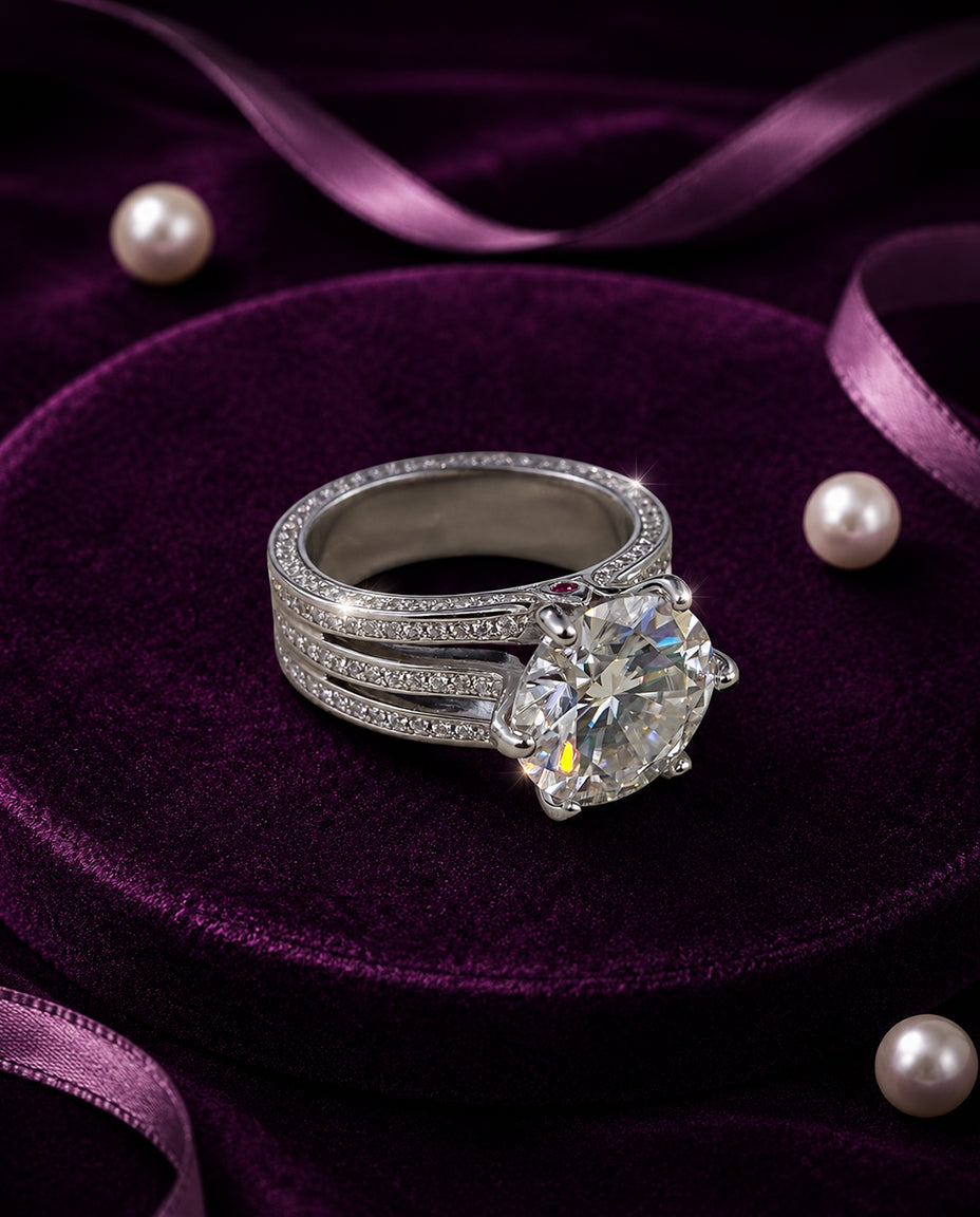 Sparkling Circles Moissanite Ring