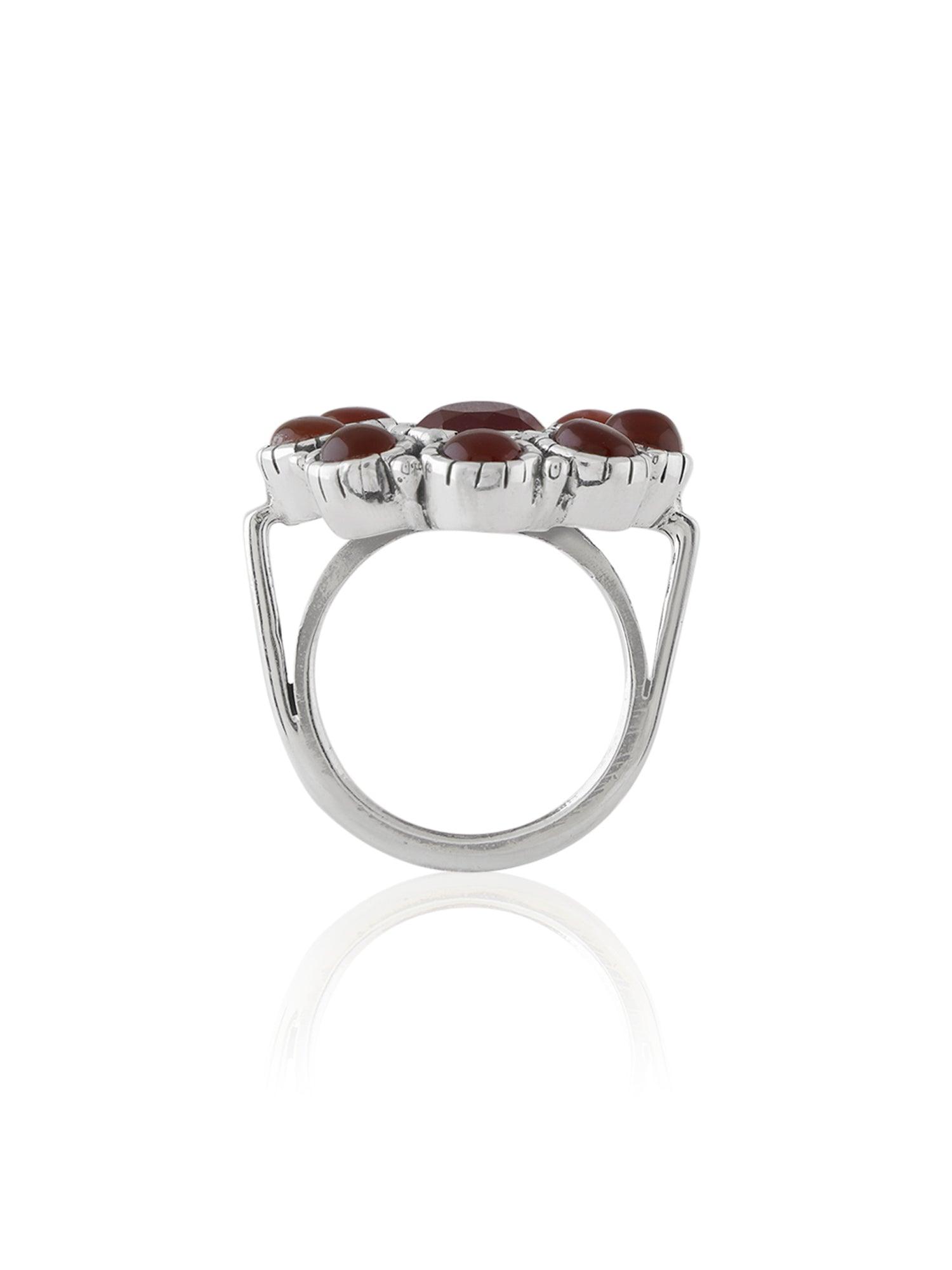 Blooming Flowery Carnelian Ring
