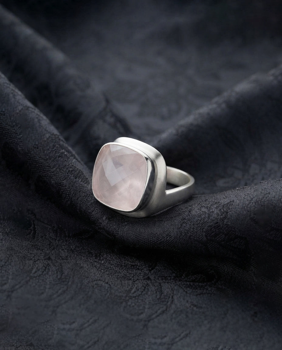 Pink Perfection Statement Rose Quartz Ring