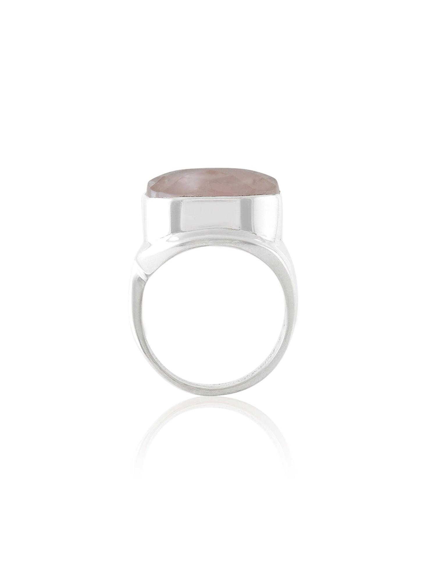 Pink Perfection Statement Rose Quartz Ring - Dyulokha