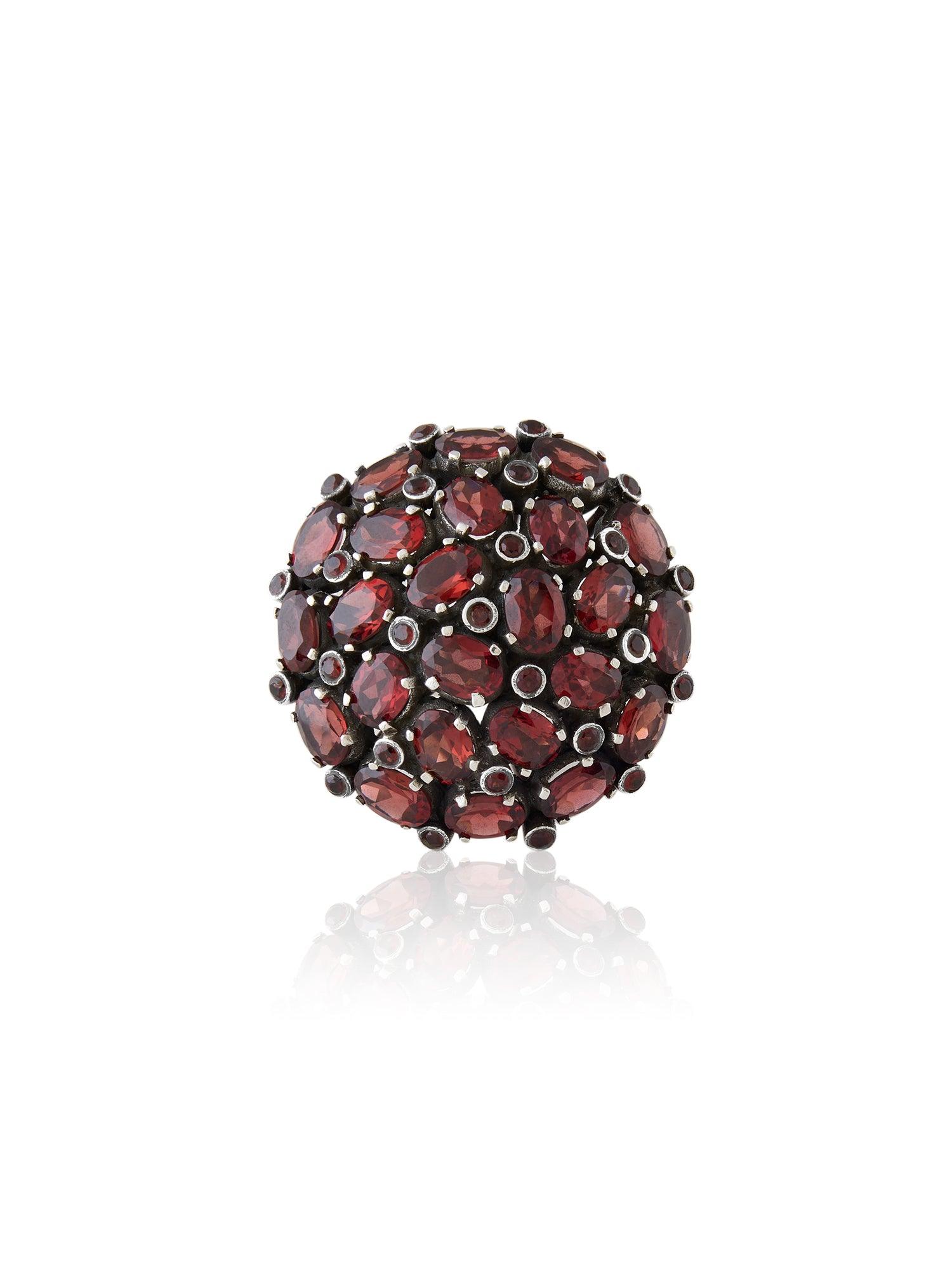 Striking Statement Garnet Ring - Dyulokha