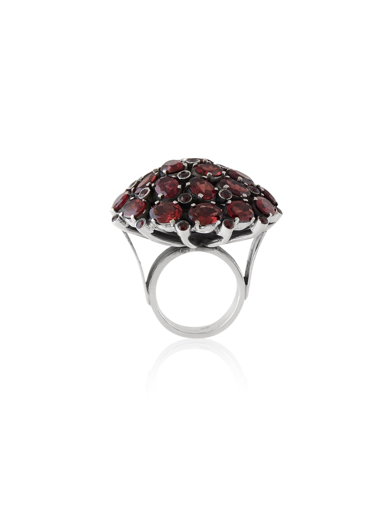 Striking Statement Garnet Ring - Dyulokha