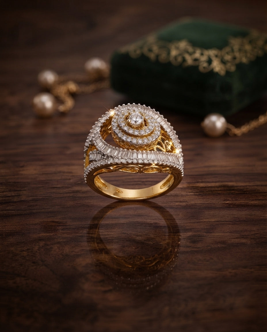Golden Grace CZ Ring