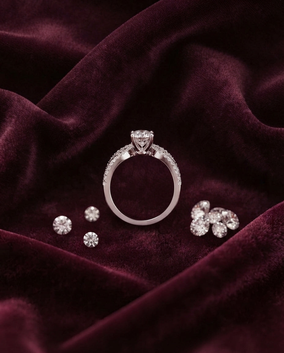 White Gold CZ Sparkle Ring