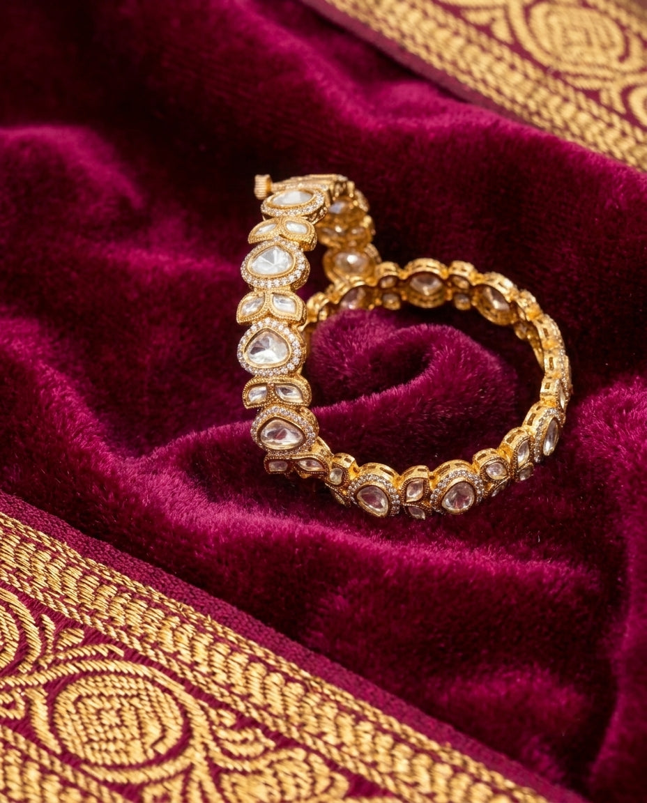 Regal Radiance Polki Kundan Bangles