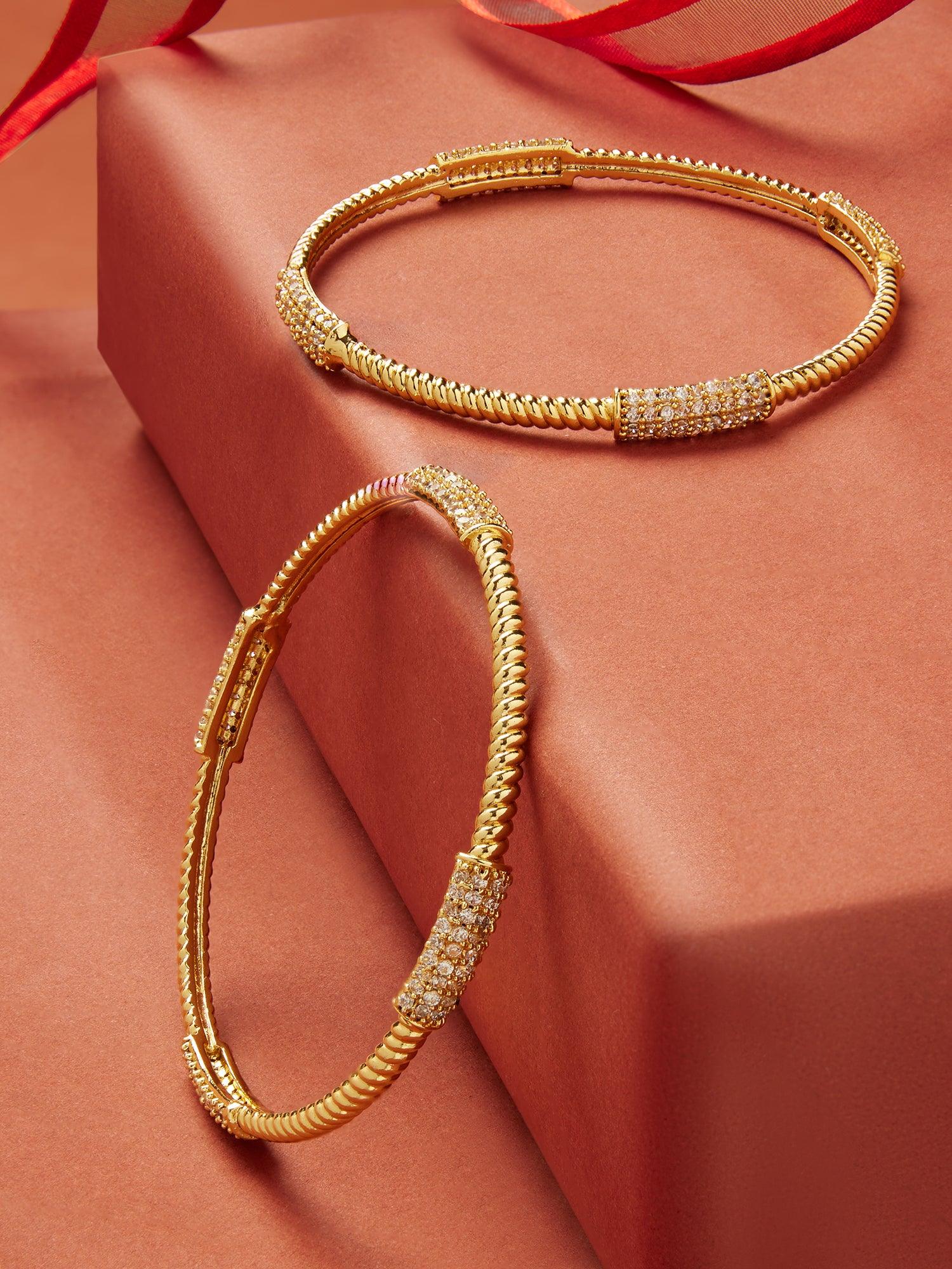 Effortless Glam Silver CZ Bangles - Dyulokha