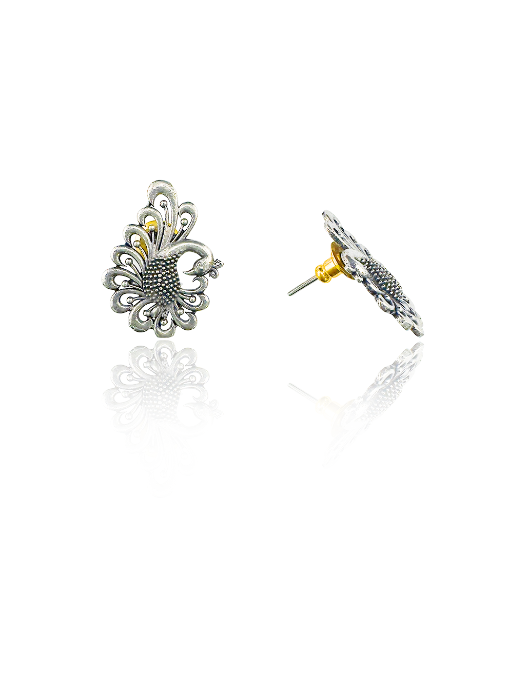 Dancing Peacock Studs