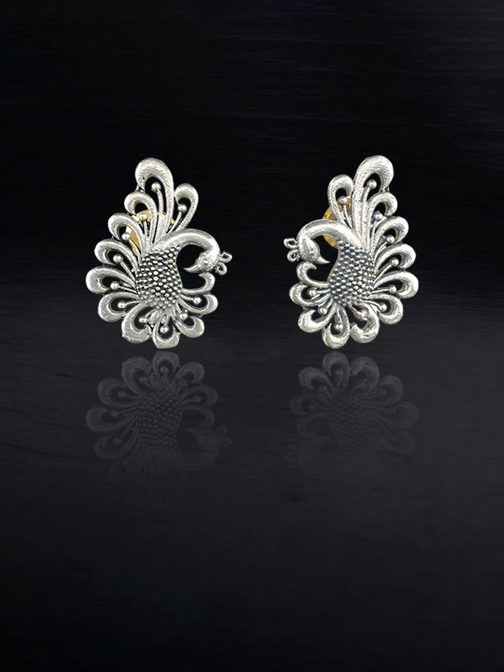 Dancing Peacock Studs