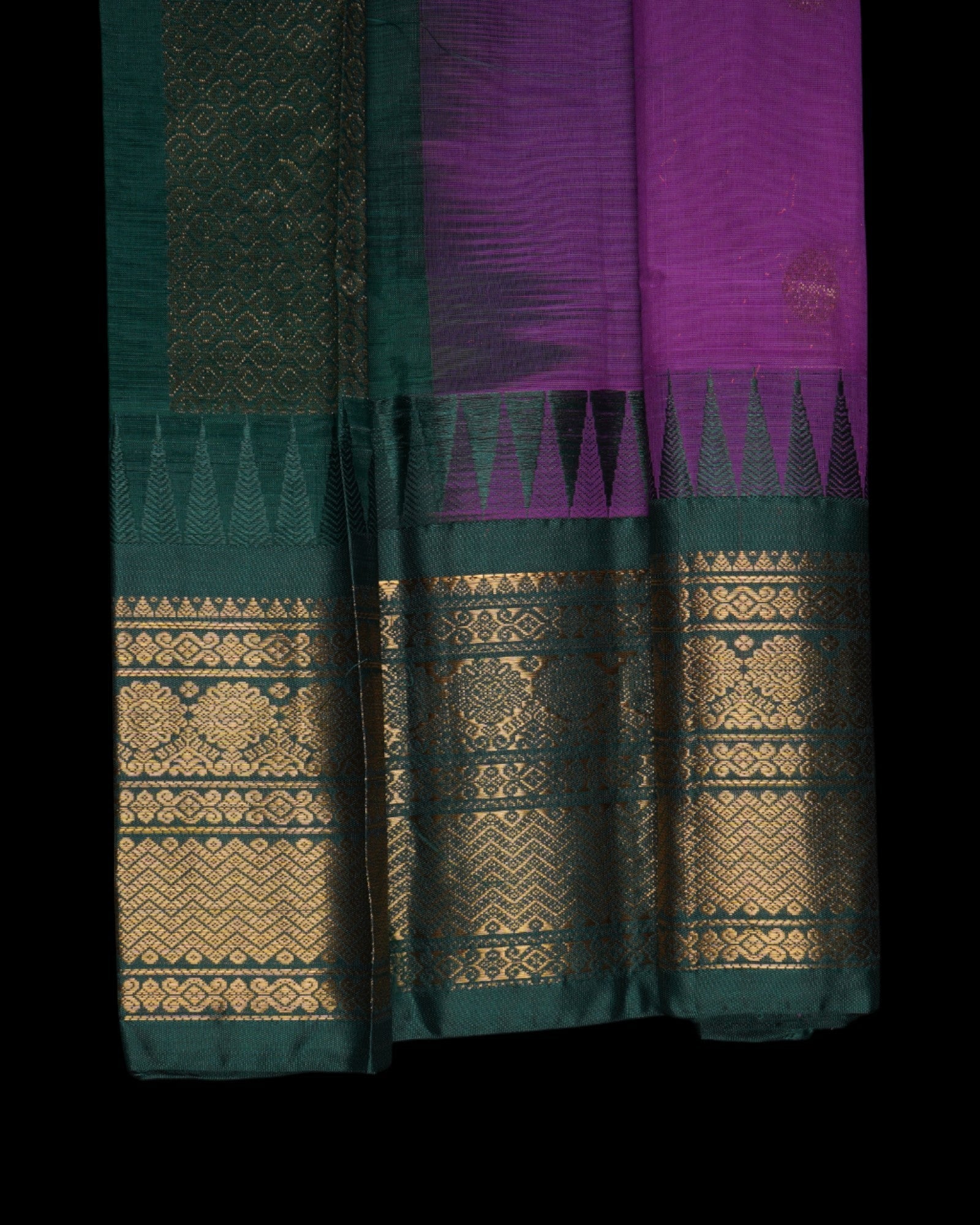Lavender Cotton Handwoven Gadwal Saree