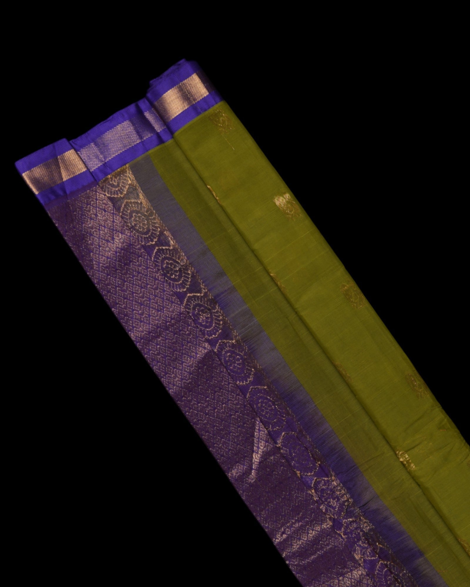 Mehendi Green Gadwal Sico Cotton Saree