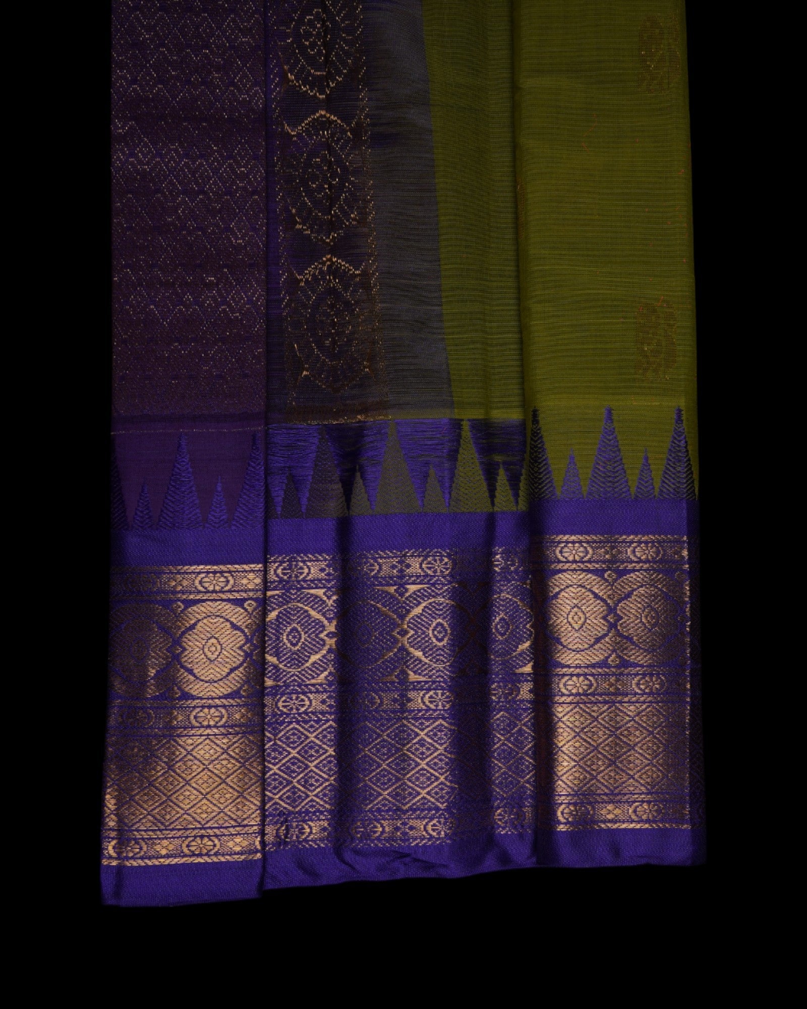 Mehendi Green Gadwal Sico Cotton Saree