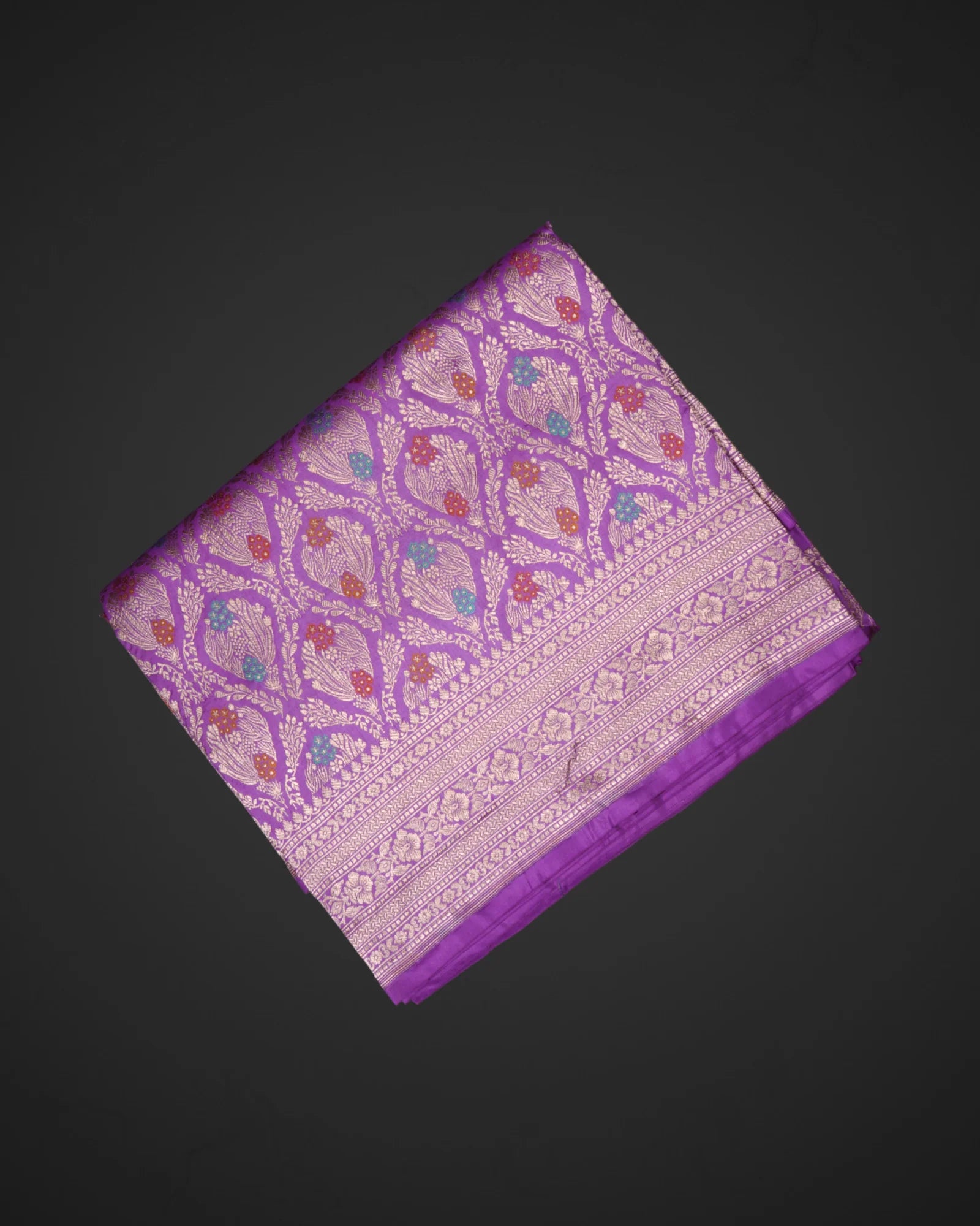 Lavender Katan Silk Minakari Banaras Saree