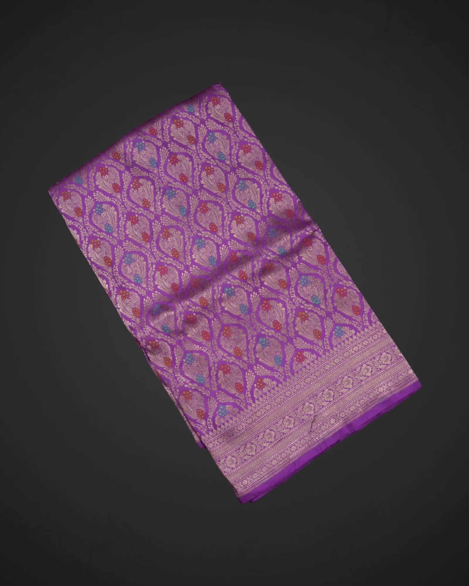 Lavender Katan Silk Minakari Banaras Saree