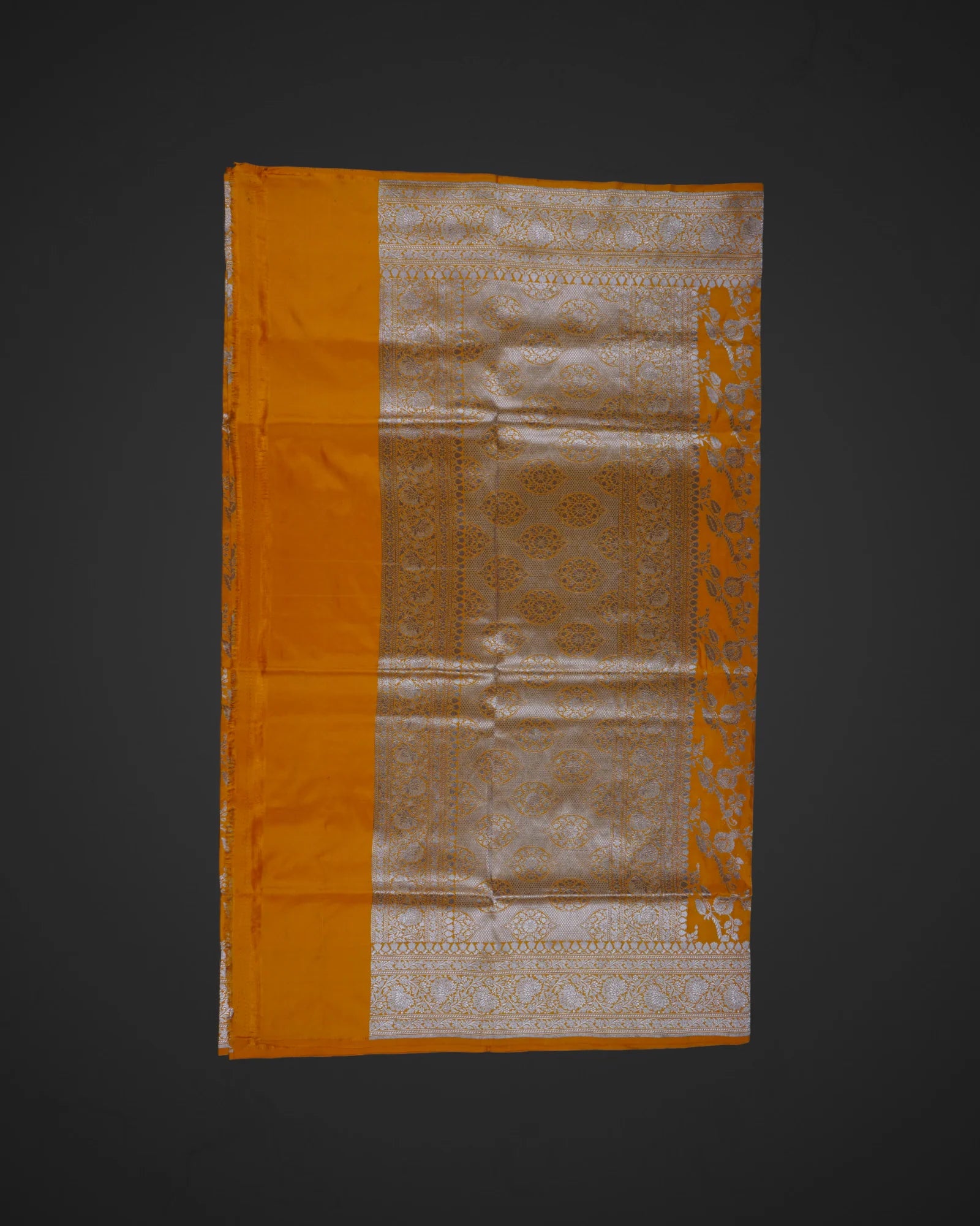 Yellow Katan Banaras Saree With Jallar Art