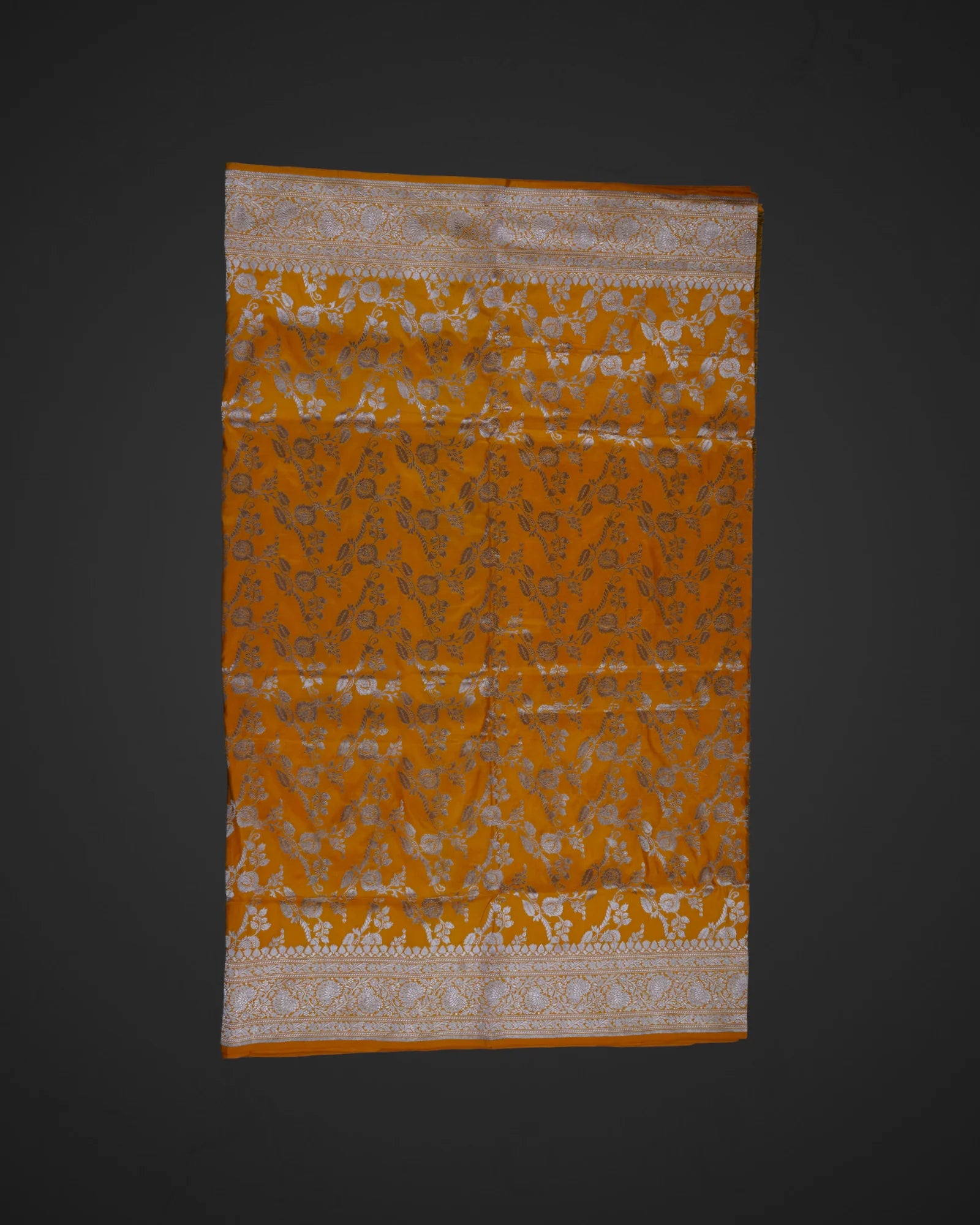 Yellow Katan Banaras Saree With Jallar Art