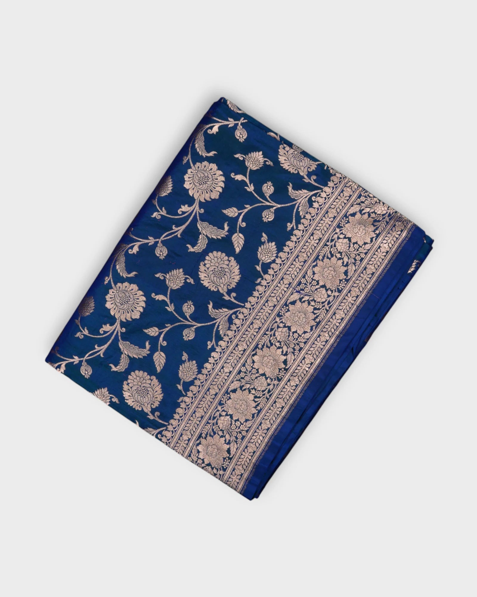Peacock Blue Katan Silk Saree