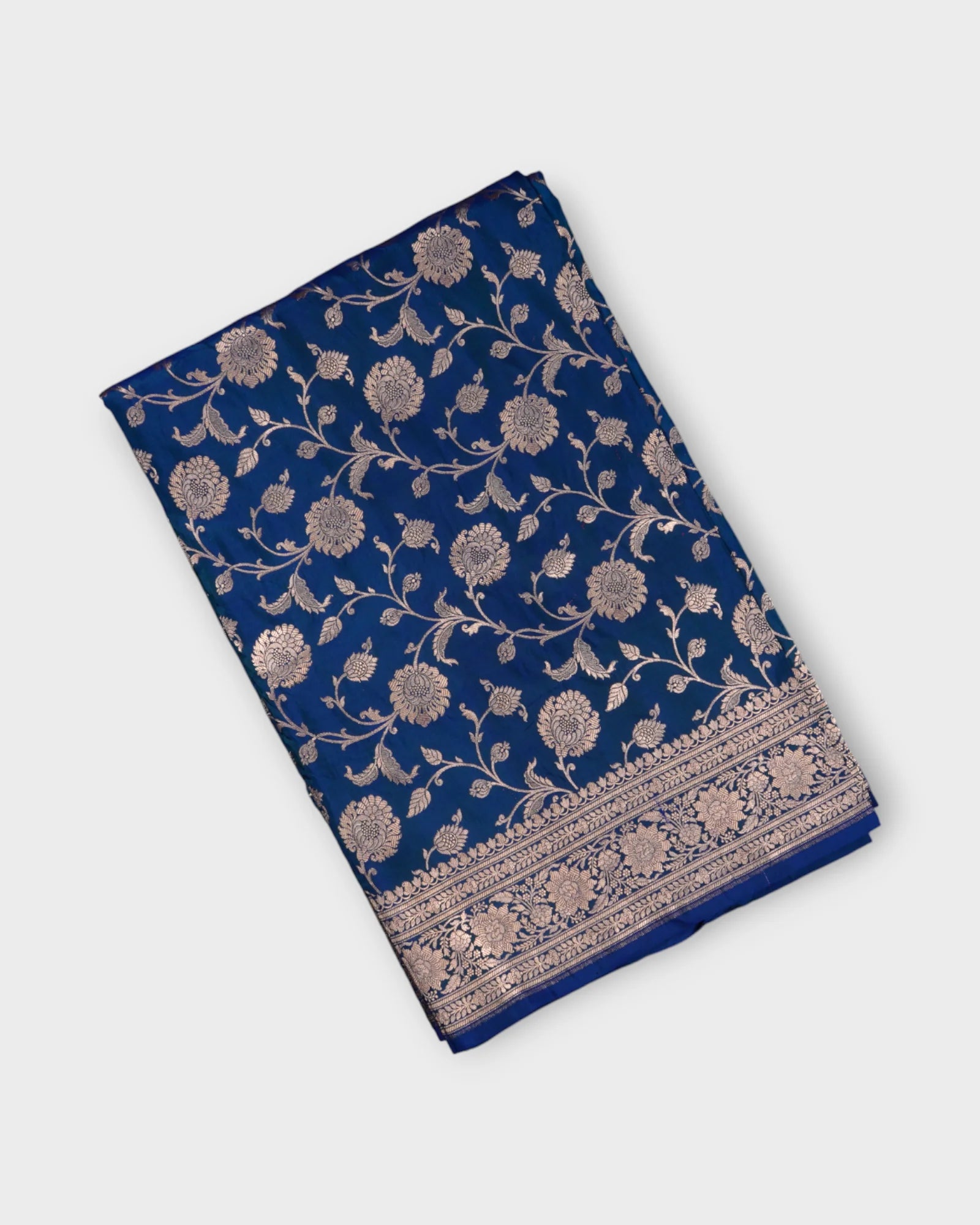 Peacock Blue Katan Silk Saree